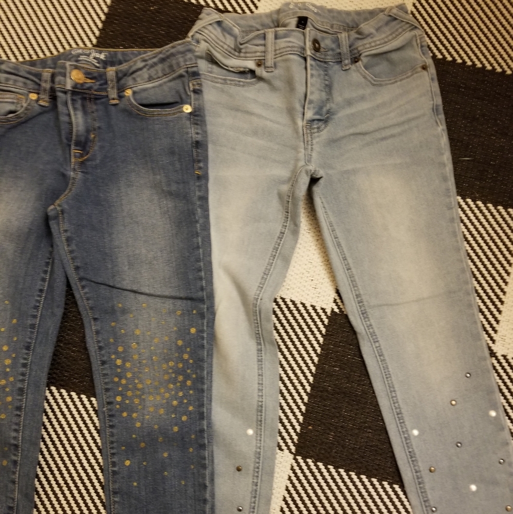 2  jeans cute details cropped art class/cat & jack